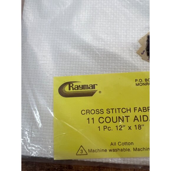 Raymar Cross Stitch Fabric 11 Count Aida 12" X 18" All Cotton Machine Washable & - Picture 2 of 2